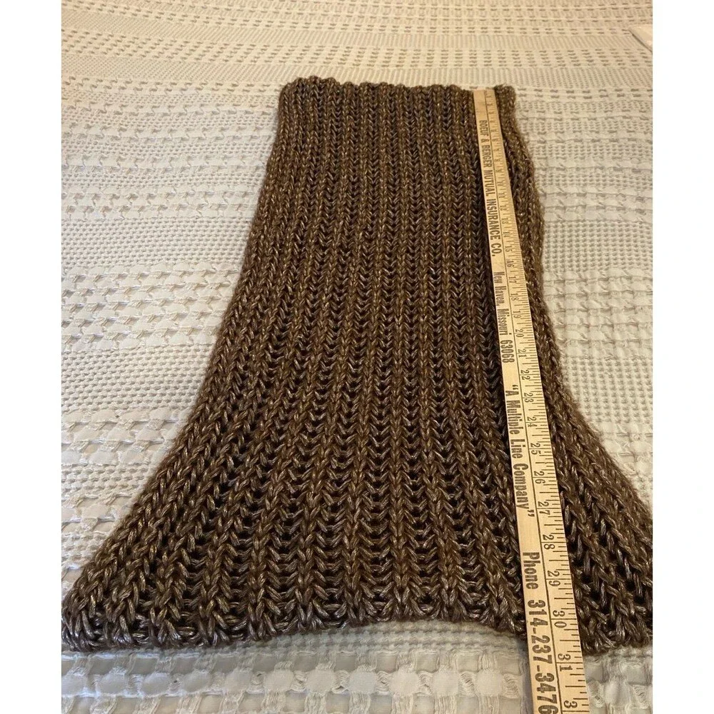 Scarf‎ Talla Unica Brown Bronze Unity Infinity  Open Weave Knit Super Soft Chic
